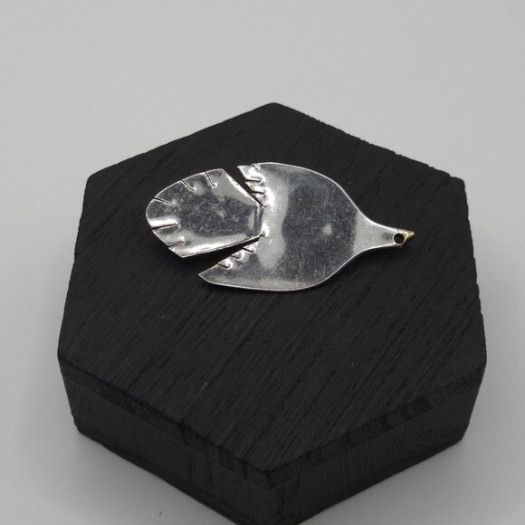 Handmade Sterling Silver 925 Dove Bird Artisan Love Gift Unique Spoon 2.25" Pin - Picture 10 of 14